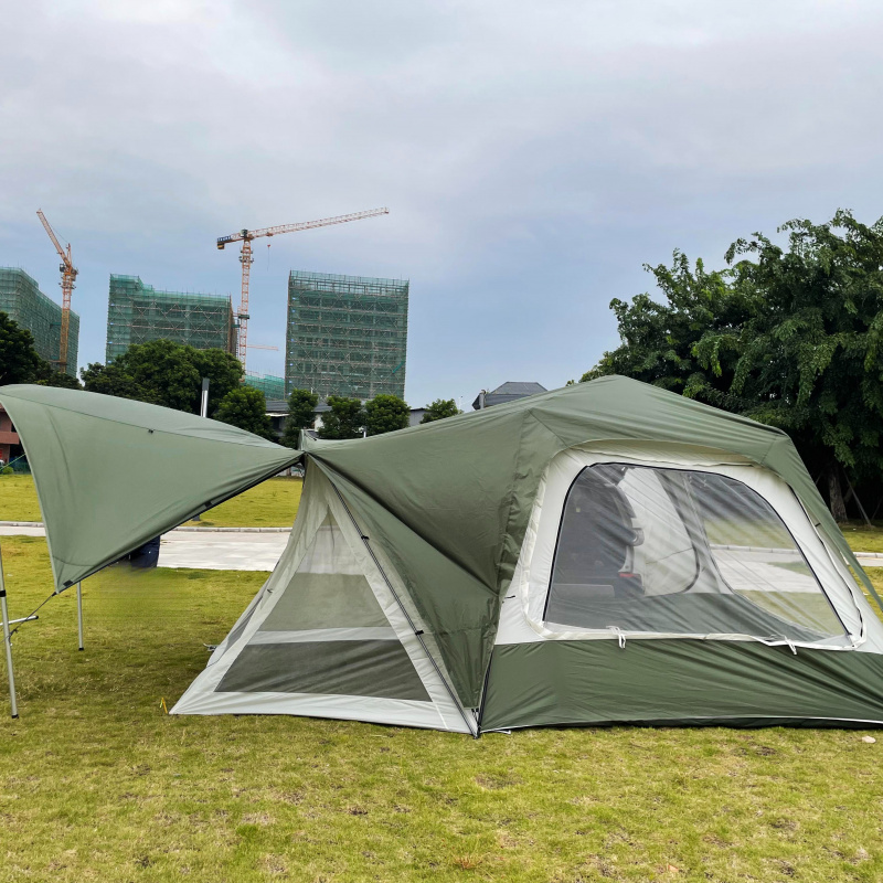Outdoor Camping Van Tent - 工場OEMポータブル折りたたみ式カールーフテント大容量屋外自走式キャンプシェルターSUVバン