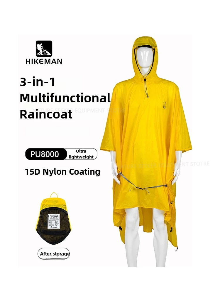 Camping Rain Poncho - 15D/210T レインコート防水レインポンチョカバー超軽量屋外ハイキング登山シェルター緊急レインカバーフットプリントタープ