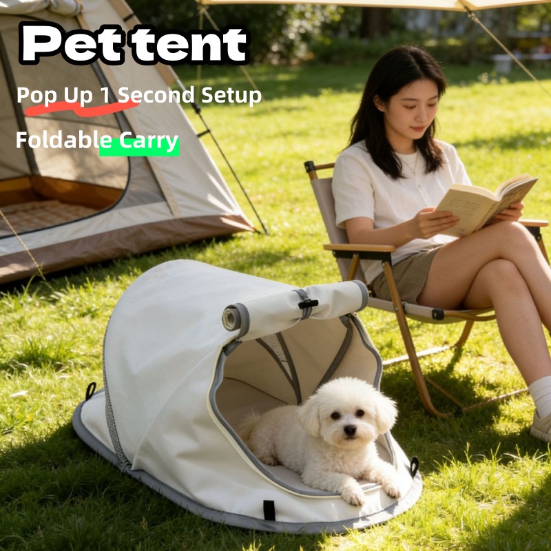ポータブルポップアップドッグテント日よけ通気性防水ペットハウ - Outdoor Camping Dog Bed のレビューと価格