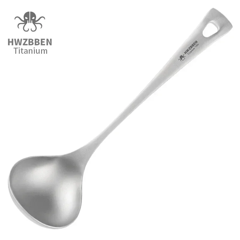 Hwzbben-長いハンドル付きのチタンスープスプーン,キャ - Outdoor Camping Dining Set のレビューと価格