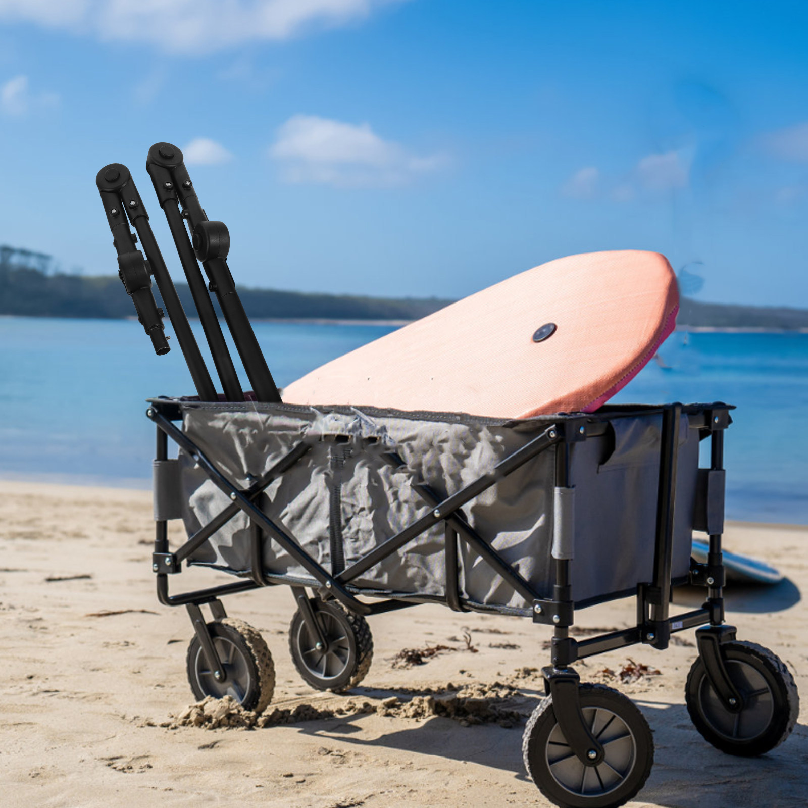 折りたたみ式ワゴン用プッシュハンドル。耐久性に優れたカート用 - Outdoor Camping Trolley のレビューと価格