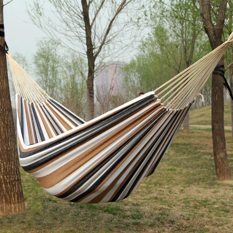 キャンバス製木製スティックハンモック屋外キャンプ用吊り下げベ - Bed Outdoor Camping のレビューと価格