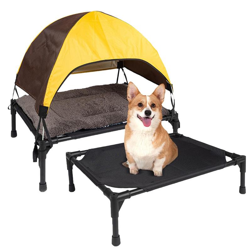キャンプ用の取り外し可能なシェードテント付きの折りたたみ式屋 - Outdoor Camping Dog Bed のレビューと価格