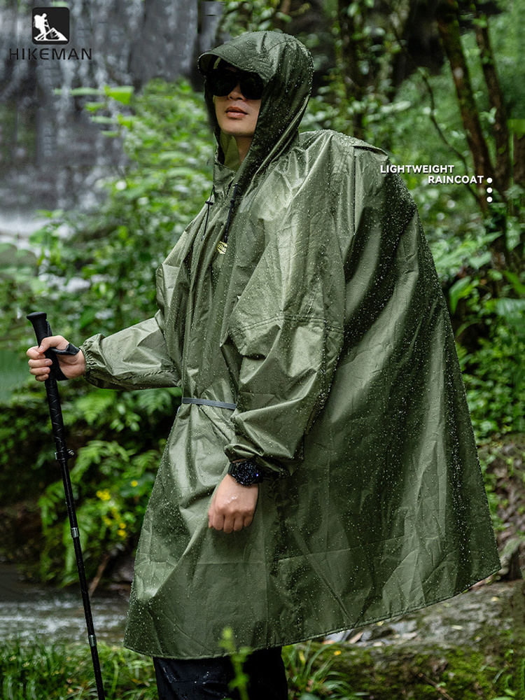 超軽量ジッパーレインコート 210T ポリエステル 防水レイ - Camping Rain Poncho のレビューと価格