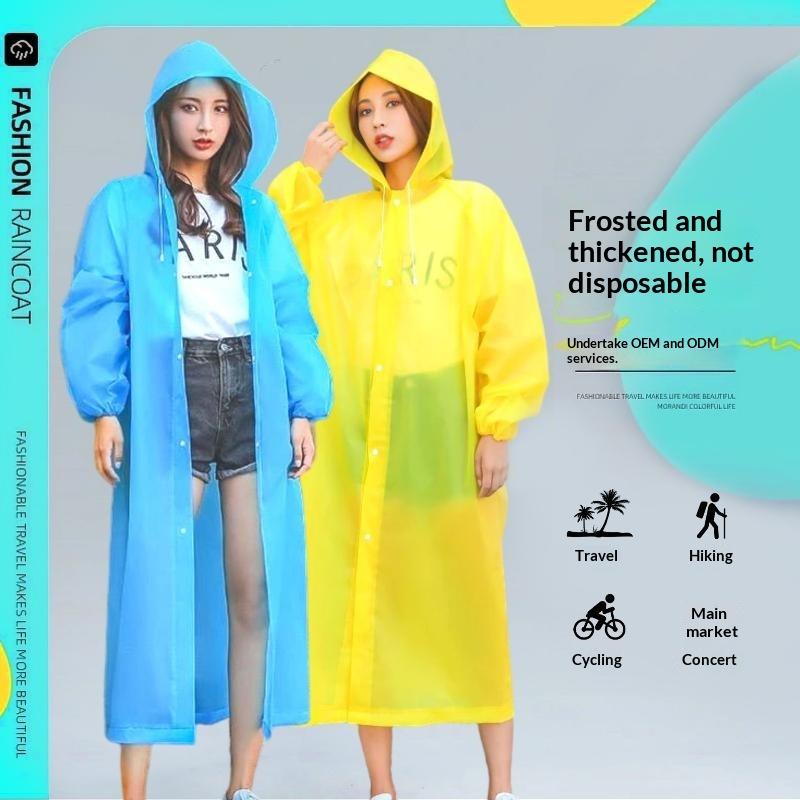 新しいレインコート 男女兼用 防水 厚手 防水レインコート  - Camping Rain Poncho のレビューと価格