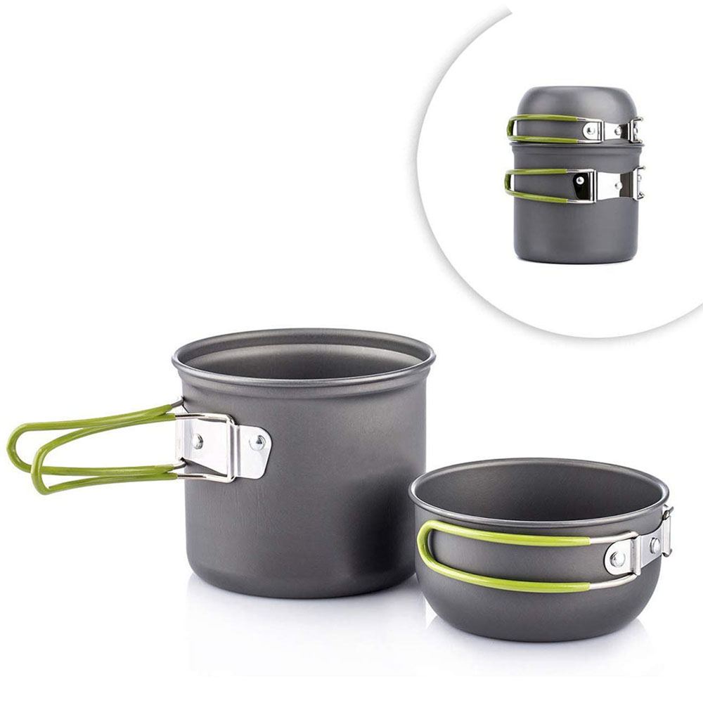 超軽量キャンプポット調理器具セットポータブル屋外調理食器ハイ - Outdoor Camping Dining Set のレビューと価格