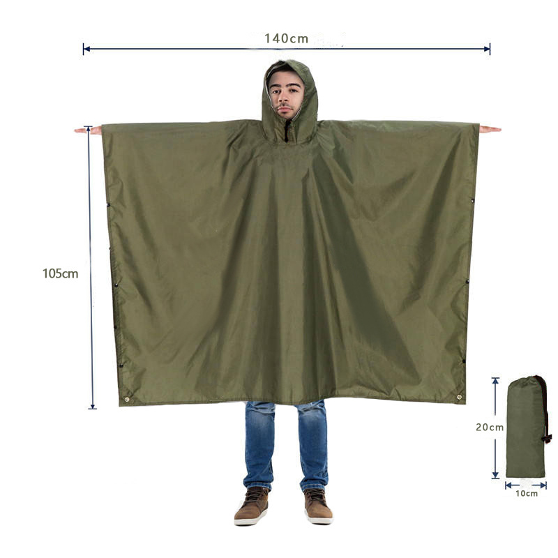 バックパッキング用ヘビーデューティレインポンチョ防水軽量大人 - Camping Rain Poncho のレビューと価格