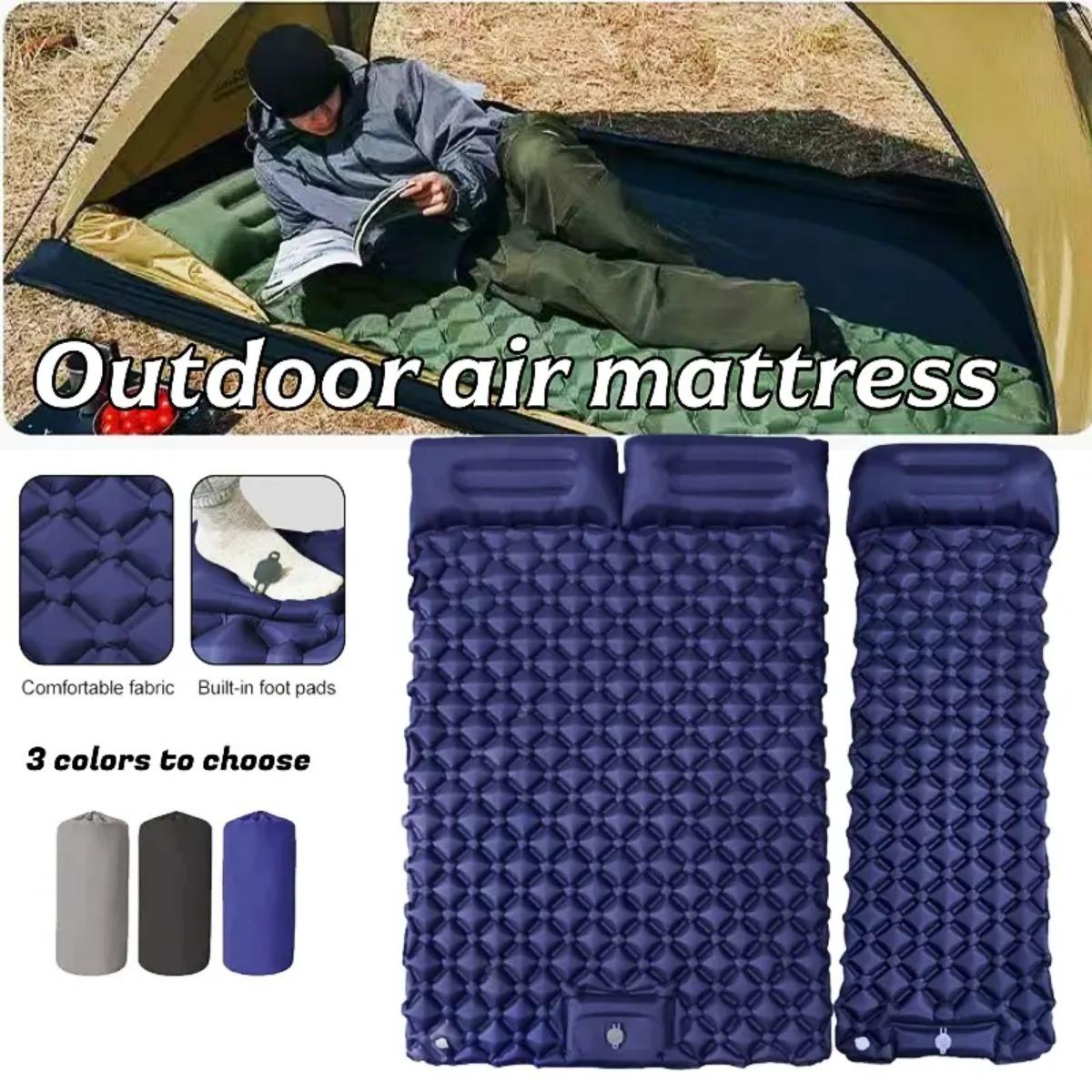 シングル＆ダブルインフレータブルエアマットレス、折りたたみ式 - Outdoor Camping Rugs のレビューと価格