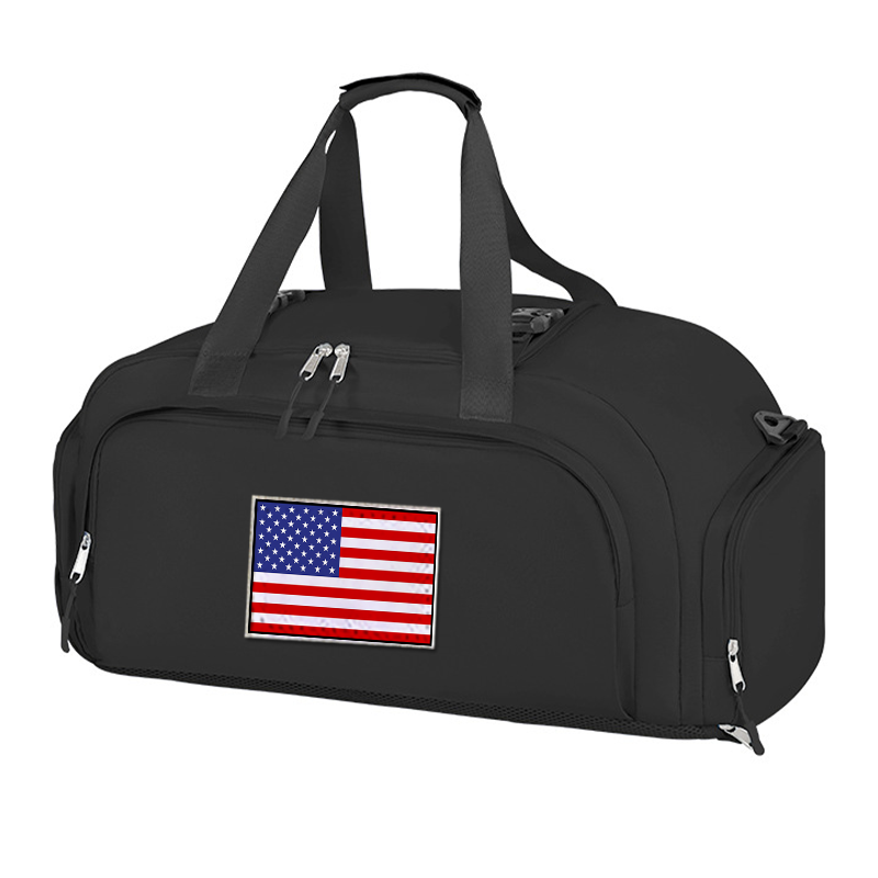 アメリカ国旗柄のジム用トラベルバッグ。シューズを分けて収納で - Outdoor Camping Usa のレビューと価格