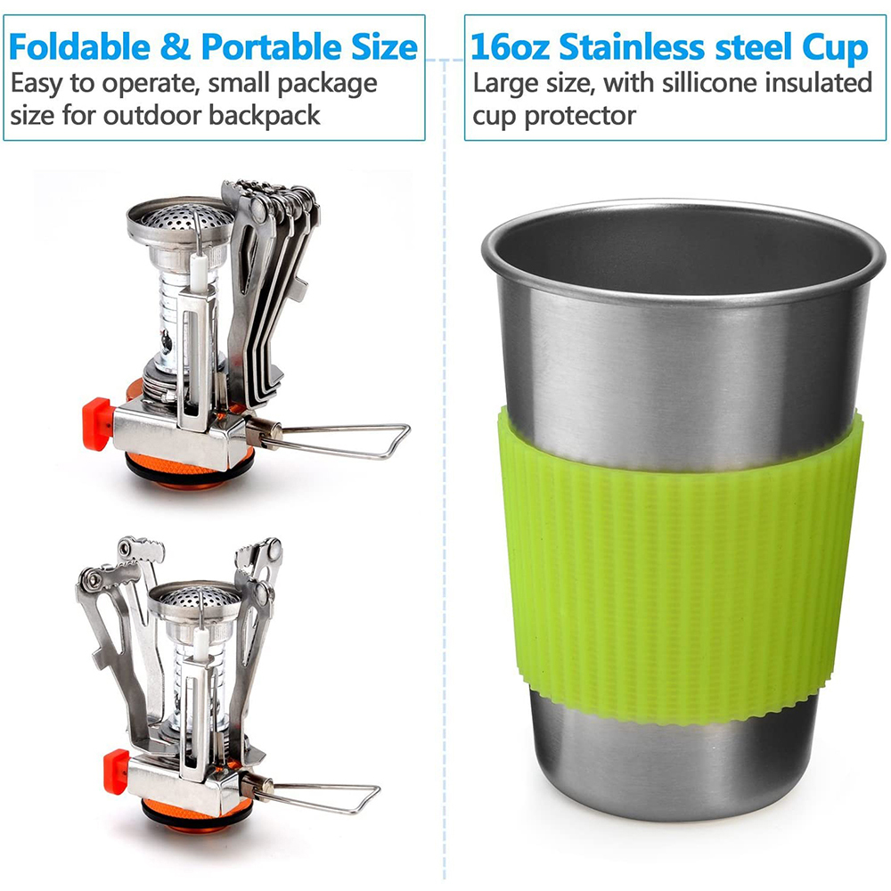 キャンプ調理器具キット ストーブ付き アウトドアクッキングセ - Outdoor Camping Dining Set のレビューと価格